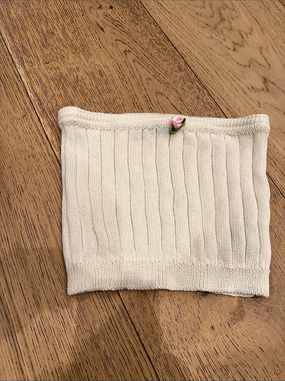 ea7hteen Knit Tube Crop Top in Cream Size XS